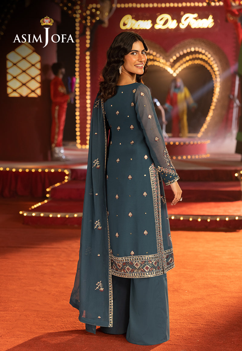Luxury Festive Rejoice By Asim Jofa Ajlffb-15 Emb Chiffon Stitched 3 Pcs