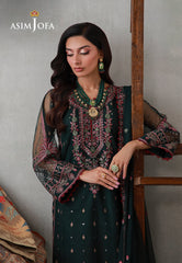 Asim Jofa Stitched 3 Piece Luxury Pret Suit-AJLPN-08 Embroidered Poly Net Stitched 3pcs