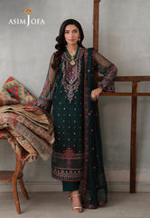 Asim Jofa Stitched 3 Piece Luxury Pret Suit-AJLPN-08 Embroidered Poly Net Stitched 3pcs