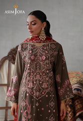 Asim Jofa Stitched 3 Piece Luxury Pret Suit-AJLPN-10 Embroidered Poly Silk Stitched 3pcs