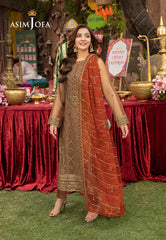 Asim Jofa Jag Mag Pret Ajmjb-10 Embroidered Stitched Net 3 Pcs