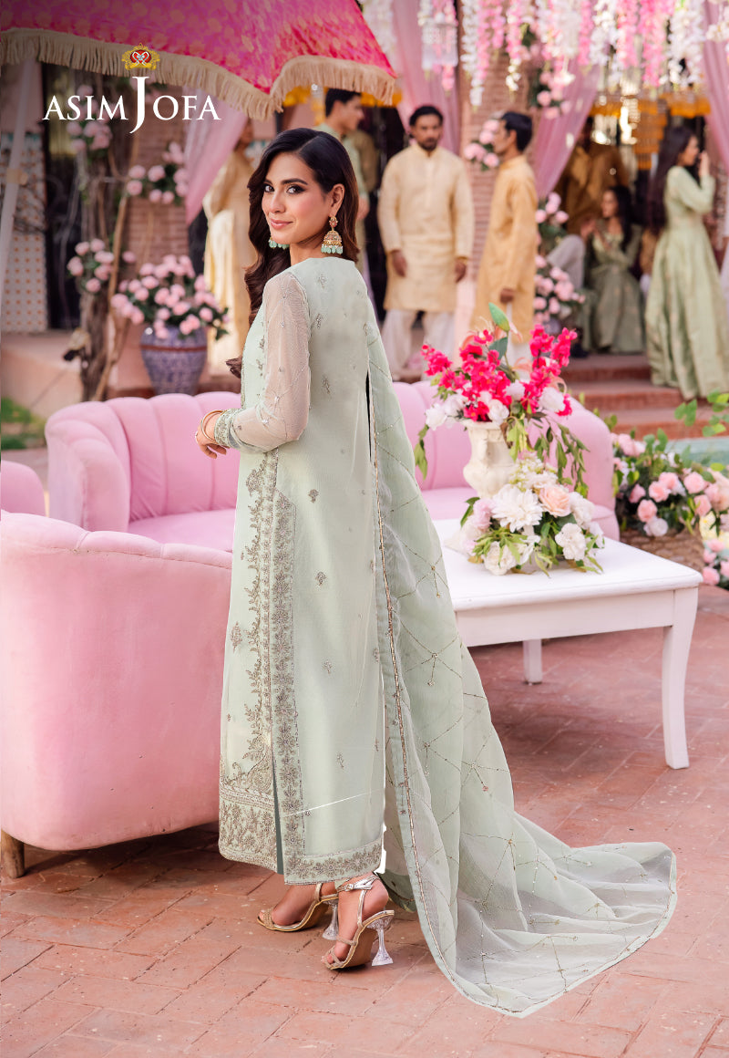 Asim Jofa Jag Mag Pret Ajmjb-18 Embroidered Net Stitched 3 Pcs