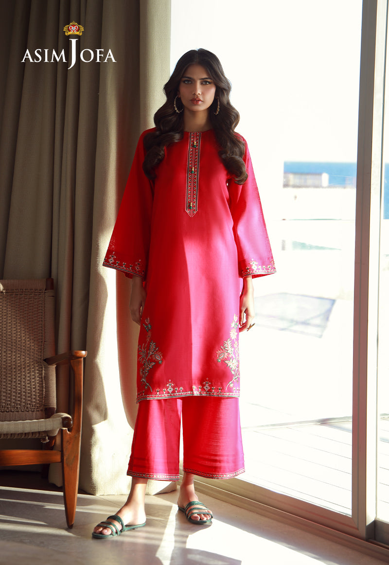 Asim Jofa Essential Pret Drop 7 Ajpb-139 Embroidered Slub Rib Lawn 2 Pcs