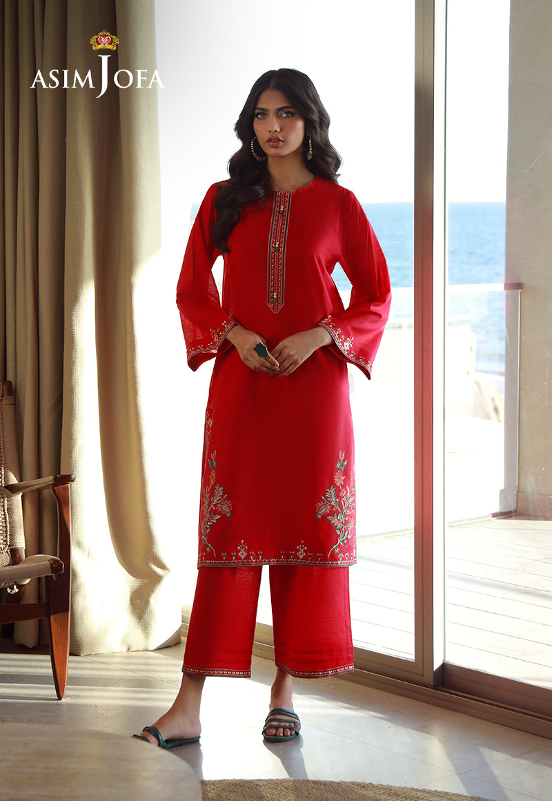 Asim Jofa Essential Pret Drop 7 Ajpb-139 Embroidered Slub Rib Lawn 2 Pcs