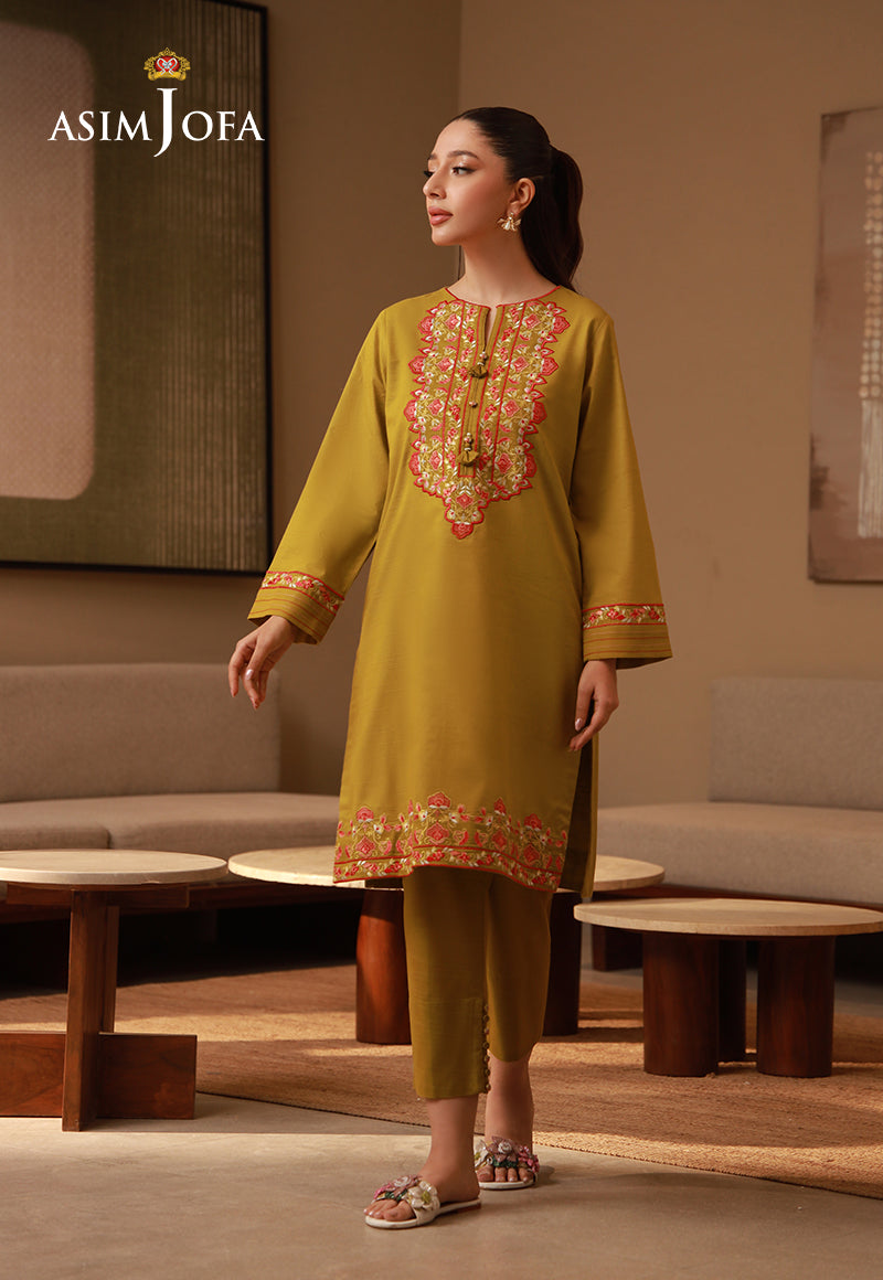 Asim Jofa Essential Pret Drop 7 Ajpb-146 Embroidered Slub Rib Lawn 2 Pcs