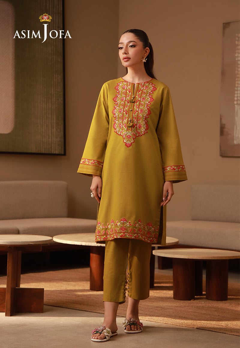 Asim Jofa Essential Pret Drop 7 Ajpb-146 Embroidered Slub Rib Lawn 2 Pcs