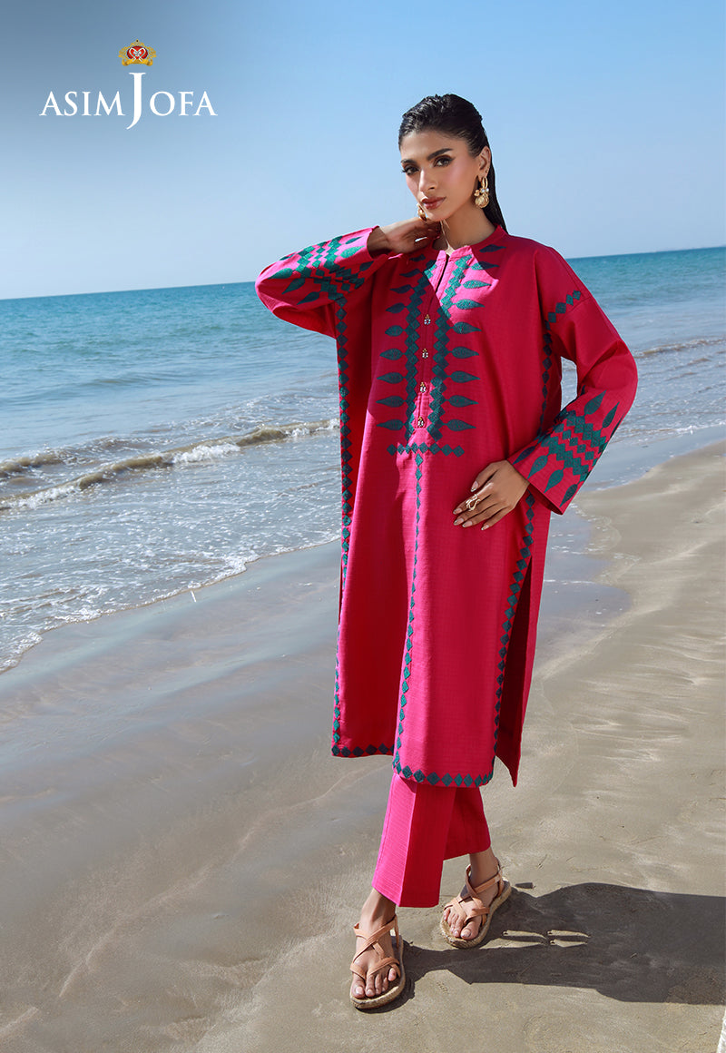 Asim Jofa Essential Pret Drop 7 Ajpb-148 Embroidered Lawn Check 2 Pcs
