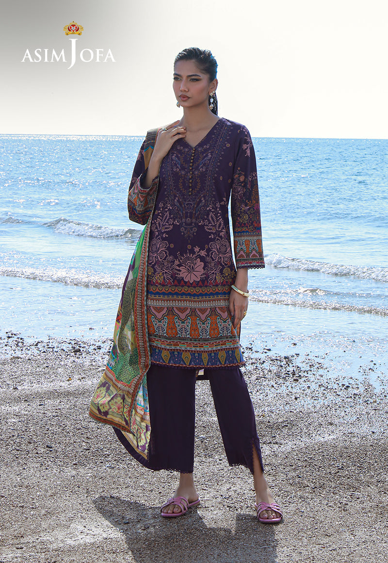 Asim Jofa Essential Pret Drop 7 Ajpb-156 Printed Arabic Lawn 3 Pcs