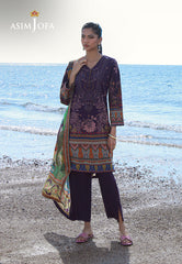 Asim Jofa Essential Pret Drop 7 Ajpb-156 Printed Arabic Lawn 3 Pcs