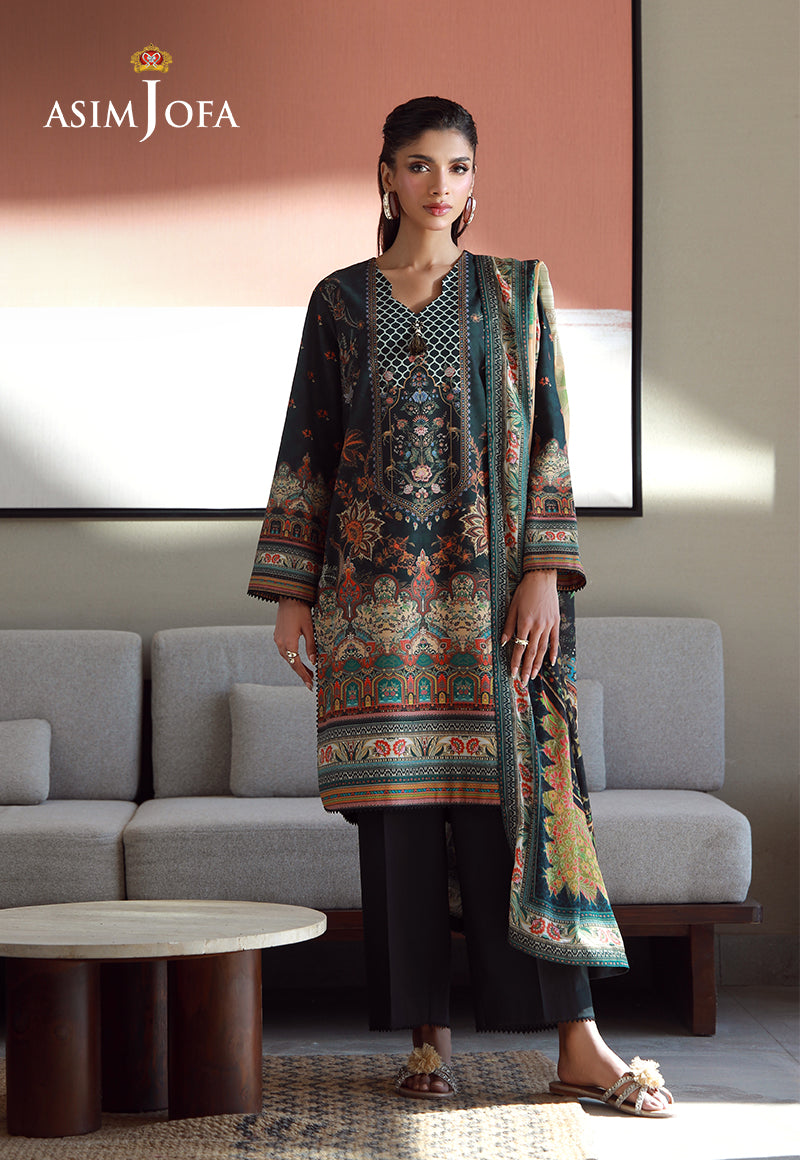 Asim Jofa Essential Pret Drop 7 Ajpb-158 Printed Arabic Lawn 3 Pcs