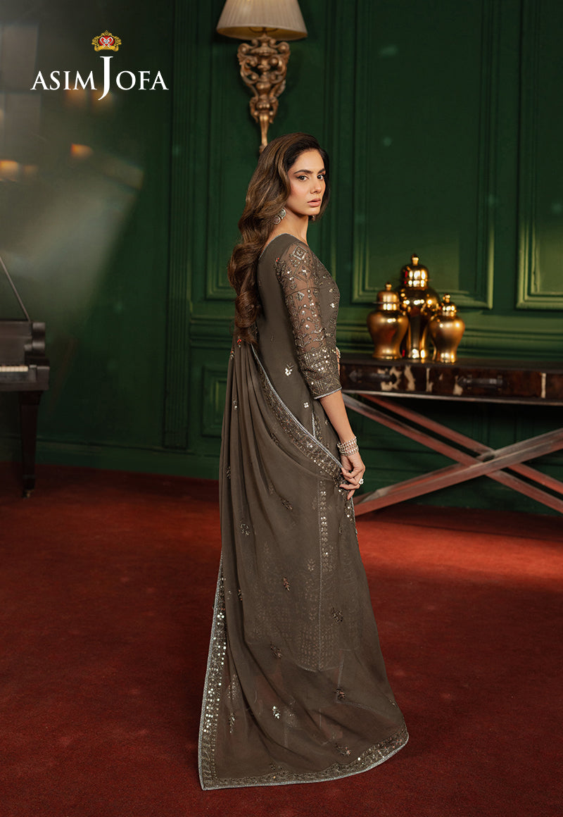 Asim Jofa Premium Festive Pret Ajpfb-21 Embroidered Chiffon Stitched 3 Pcs