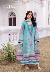 Asim Jofa Charmeuse Silk Pret Ajrsb-04 Digitally Printed Embroidered Raw Silk Stitched 3 Pcs