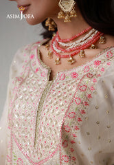 Asim Jofa Stitched 3 Piece Luxury Pret Suit-AJLPN-01 Embroidered Poly Silk Stitched 3pcs