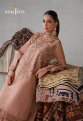 Asim Jofa Stitched 3 Piece Luxury Pret Suit-AJLPN-02 Embroidered Poly Silk Stitched 3pcs