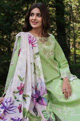 The Silent Pine Tale | Afsanah By Ramsha Unstitched 3 Piece Summer Suit-AL-107