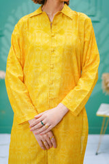 Suitsu Stitched Co Ords Collection-Mustard Illusion