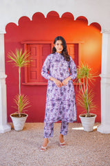 Suitsu Stitched Summer Co Ords Set Drop-1 Collection'2025-Lilac Dream Scape