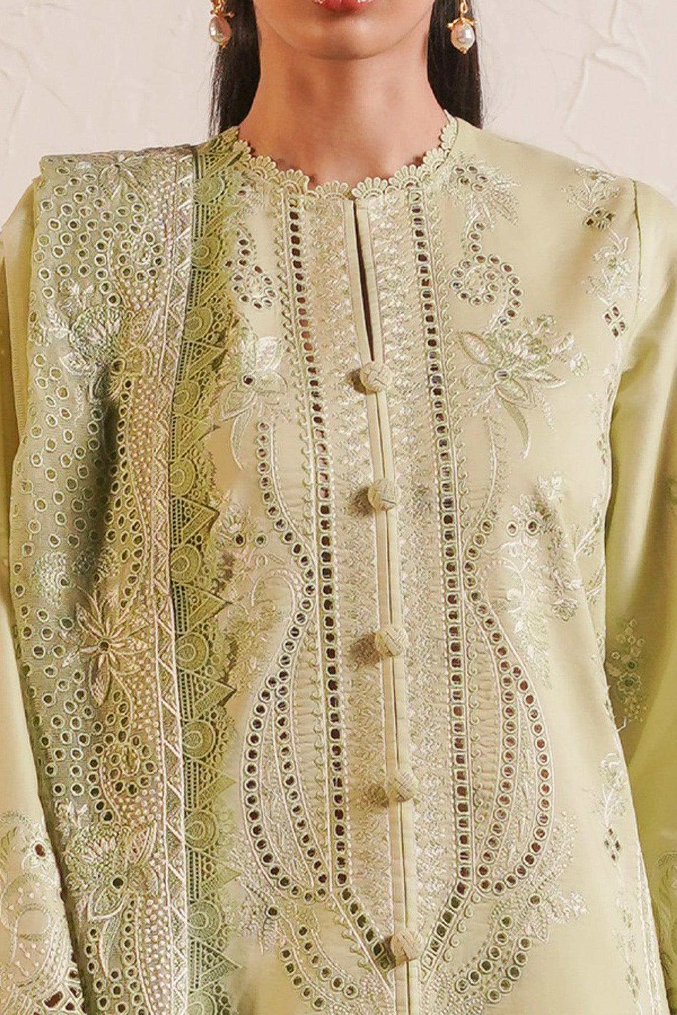 Afrozeh Unstitched 3 Piece Festive Emb Chikankari Lawn Collection'2024-ALV-02-Kelly