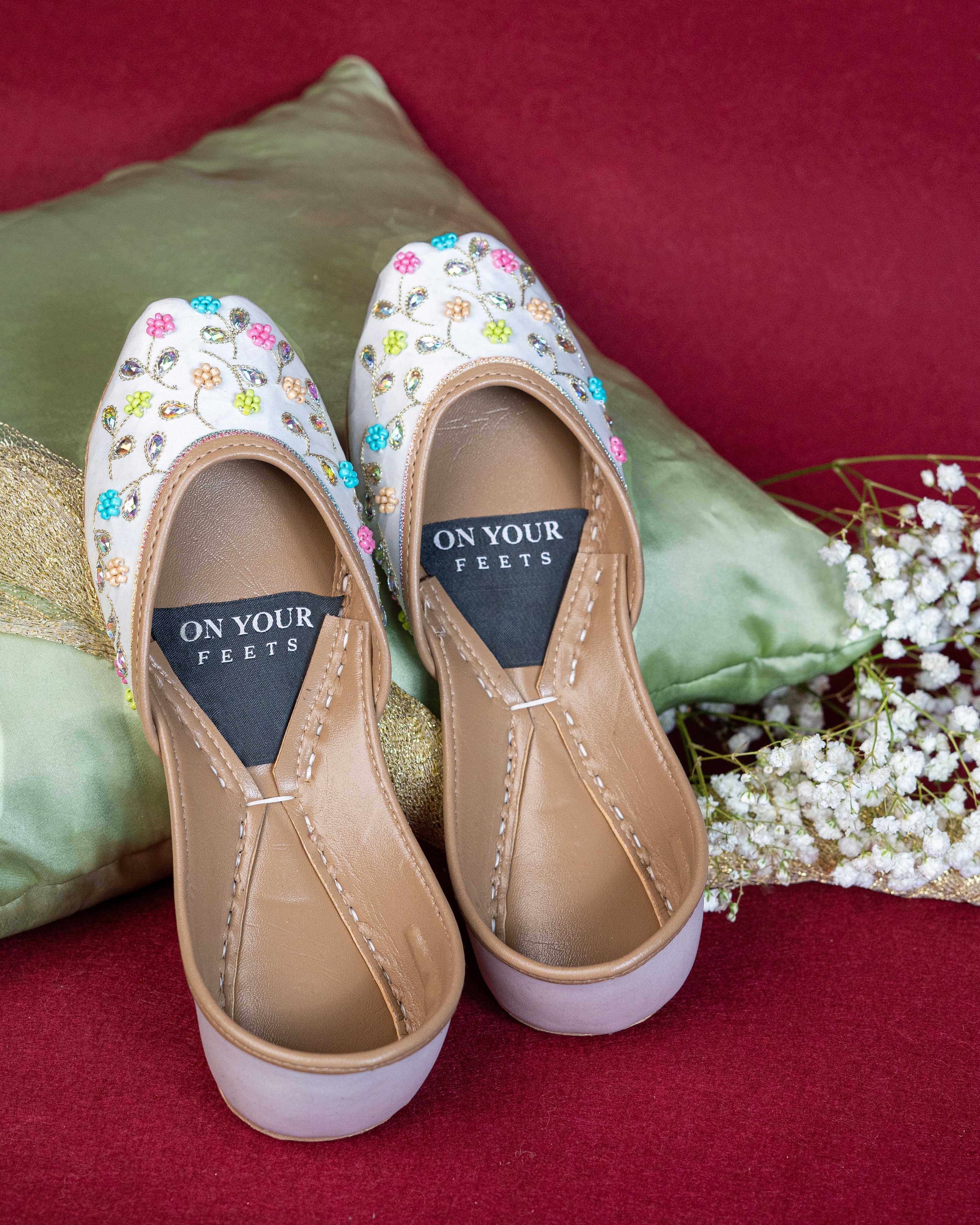 On Your Feets Emb Khussa-Ivory Blossom