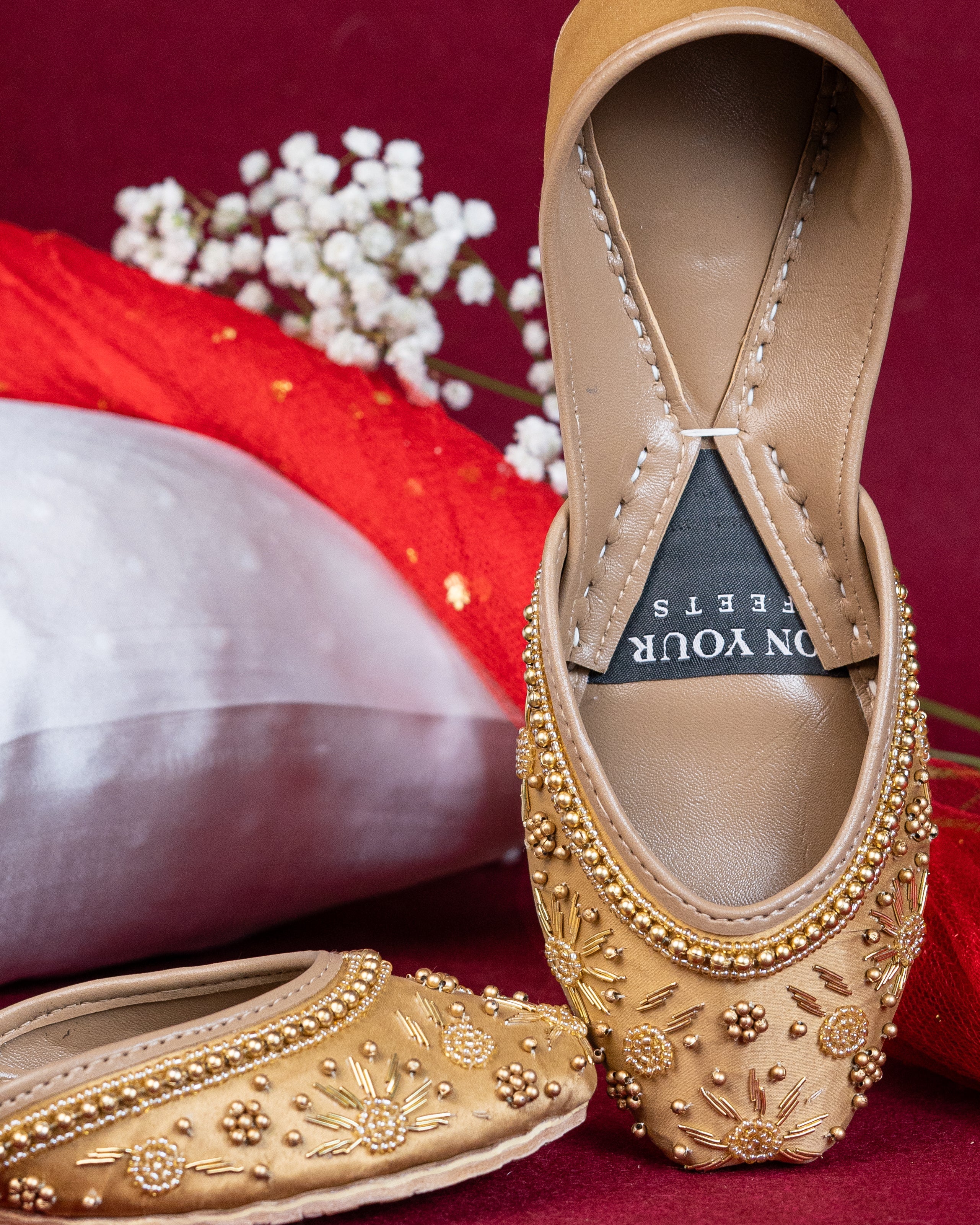 On Your Feets Emb Khussa-Snow flake (Gold)