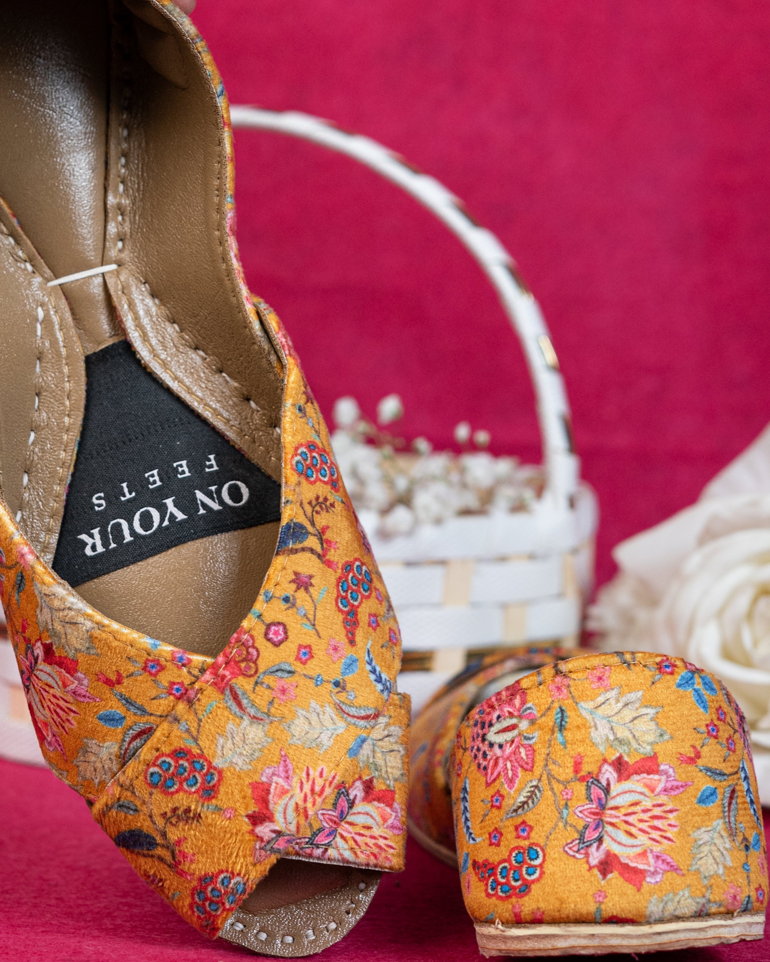 On Your Feets Casual Khussa-Golden Bloom