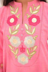 Noor E Gul By Tehzeeb Threads Floral Collection-Embroidered Cotton Stitched 2 Piece (Shirt / Trouser)-TE-06