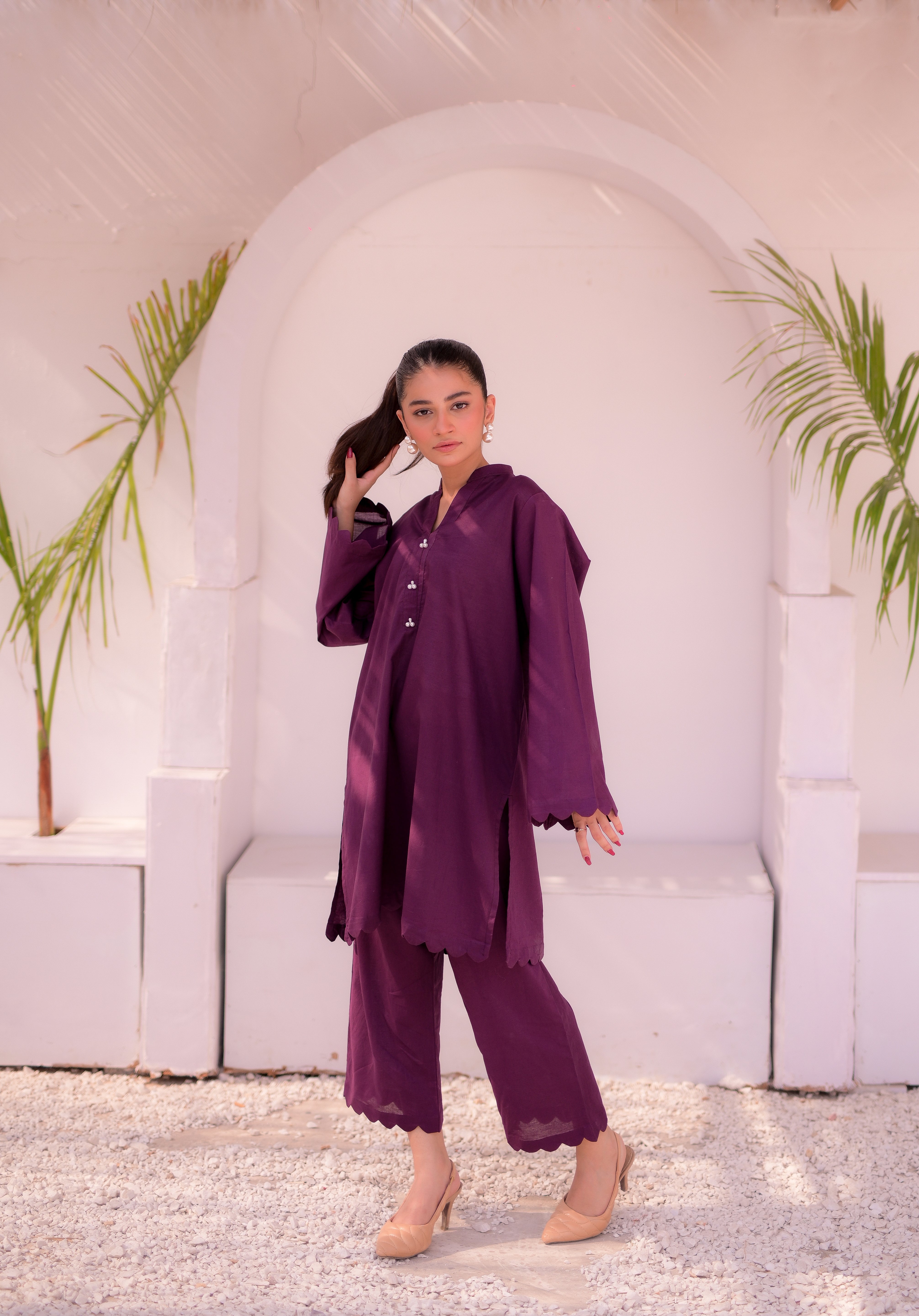 Tehzeeb Threads Solids Collection-Royal Bliss Solid Set | Stitched - 2 piece | Shirt & Trouser