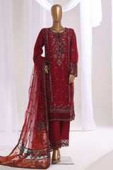 Mahpara By Sada Bahar Stitched 3 Piece Festive Formals Vol-20 Collection'2025-AQ-25-Red