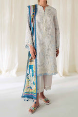 Qprints By Qalamkar Unstitched 3 Piece Printed Lawn Suit-AR-05-Florine