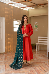 Madiha Gohar Stitched 3 Piece Eid Festive Suit-MEHRZAAD-Kalidaar
