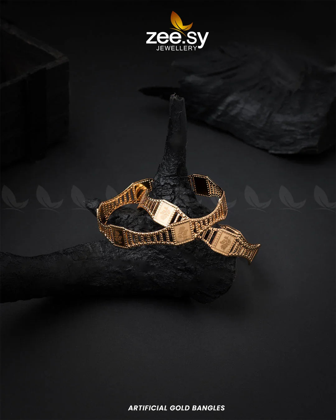 Artificial Gold Bangles 2.8 Large - Zeesy Jewellery