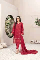 Parya by Tawakkal Semi Stitched 3 Piece Lawn Suit-AS-011