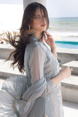 Azure Hand Embellished Unstitched 3 Piece Luxe Eid Suit-AS-112