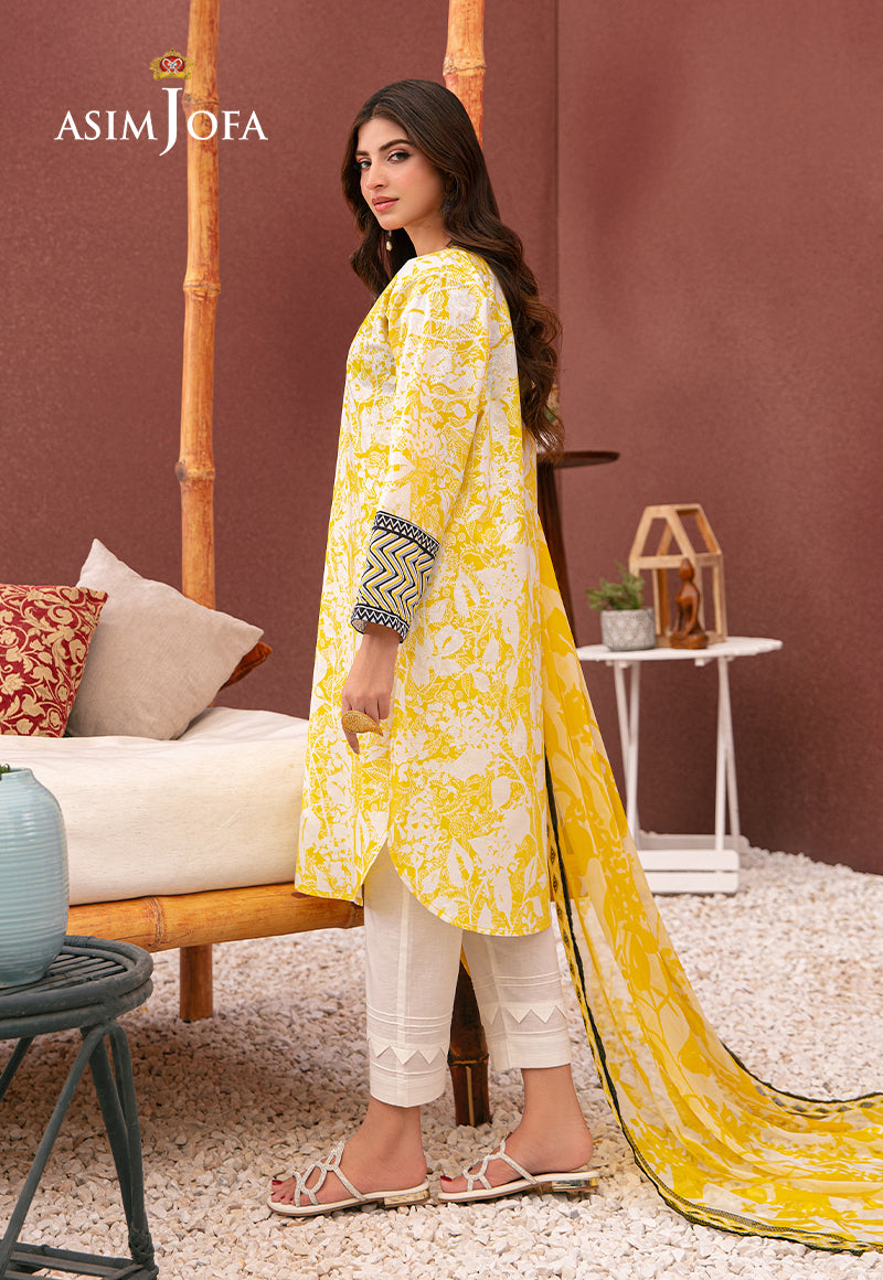 Asim Jofa Outfit Of The Day Ajod-20 Printed Cotton Silk 2 Pcs