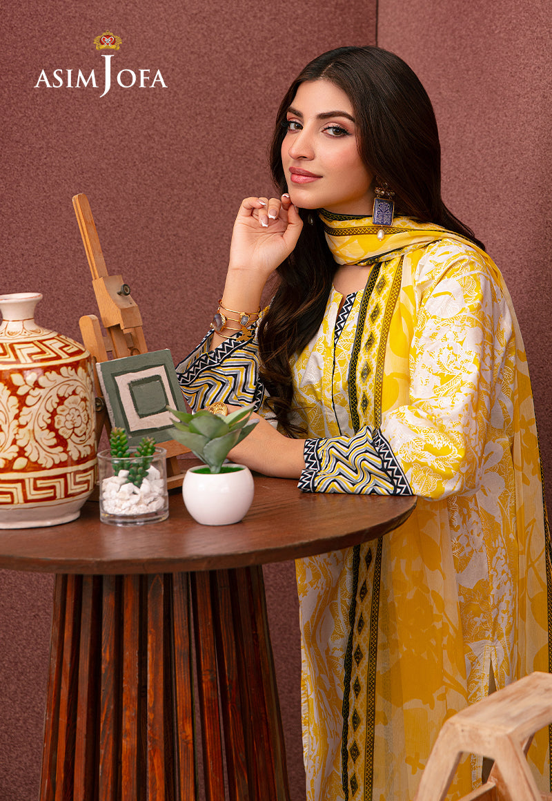 Asim Jofa Outfit Of The Day Ajod-20 Printed Cotton Silk 2 Pcs