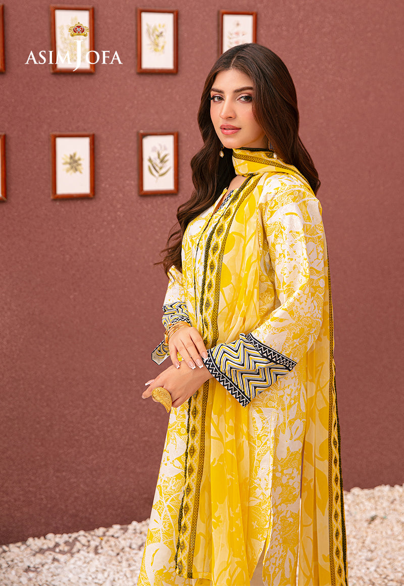 Asim Jofa Outfit Of The Day Ajod-20 Printed Cotton Silk 2 Pcs