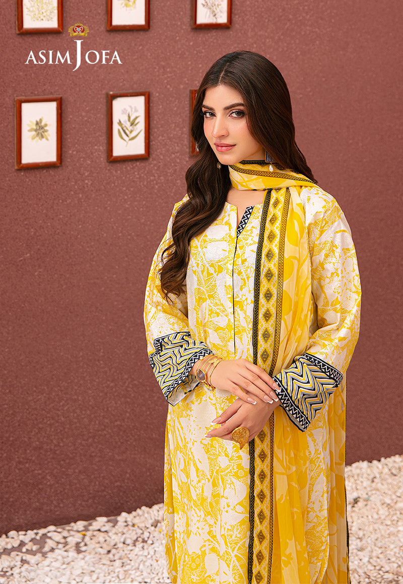 Asim Jofa Outfit Of The Day Ajod-20 Printed Cotton Silk 2 Pcs