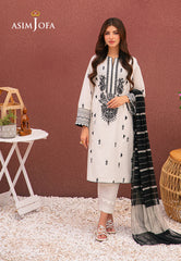 Asim Jofa Outfit Of The Day Ajod-34 Embroidered Cambric 3 Pcs