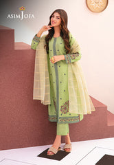 Asim Jofa Outfit Of The Day Ajod-22 Embroidered Indian Raw Silk 3 Pcs