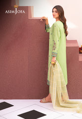 Asim Jofa Outfit Of The Day Ajod-22 Embroidered Indian Raw Silk 3 Pcs