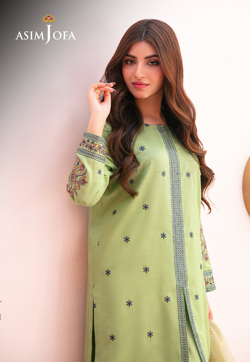 Asim Jofa Outfit Of The Day Ajod-22 Embroidered Indian Raw Silk 3 Pcs
