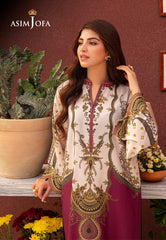 Asim Jofa Outfit Of The Day Ajod-05 Printed Lawn Silk 1 Pc