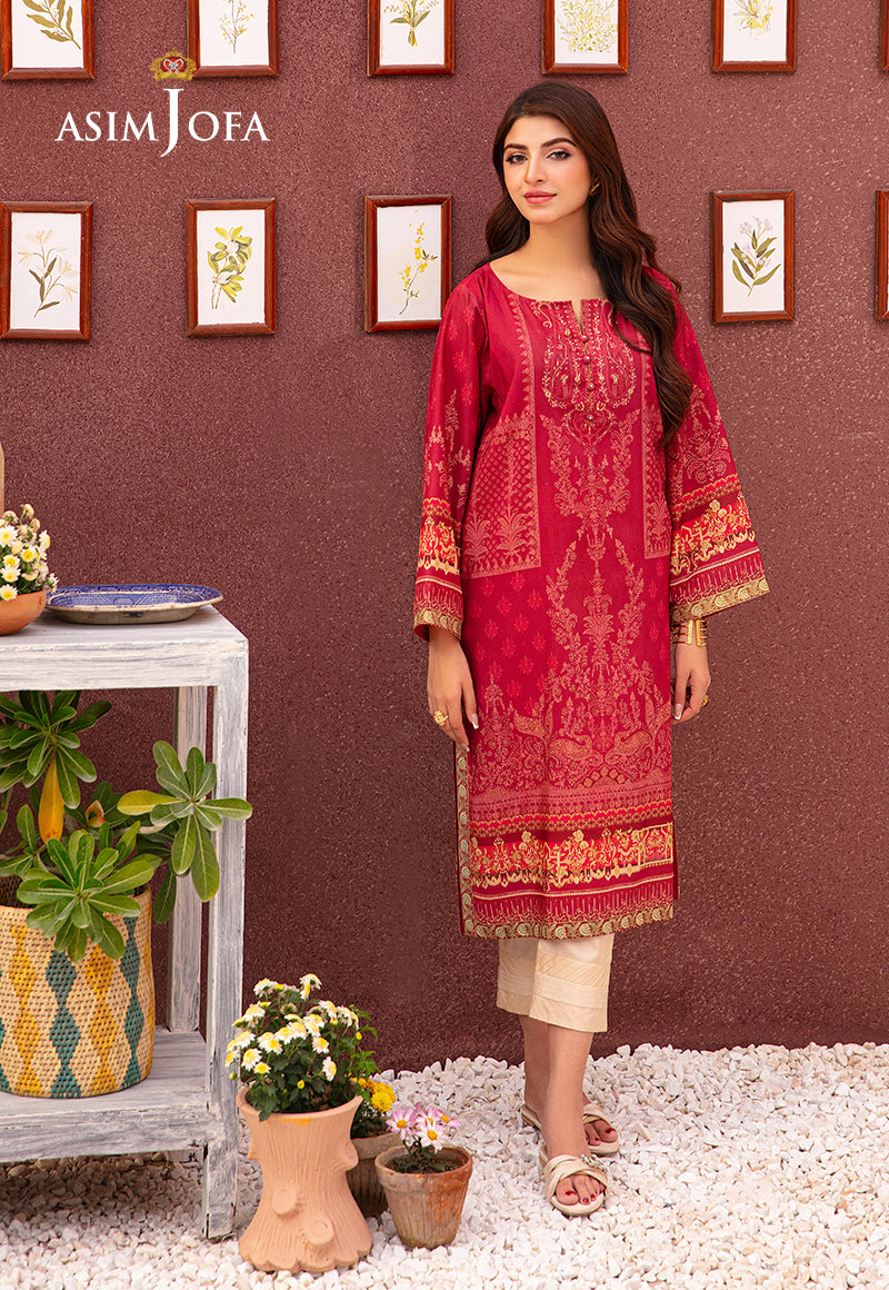 Asim Jofa Outfit Of The Day Ajod-07 Printed Lawn Silk 1 Pc