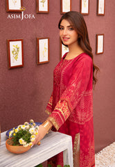 Asim Jofa Outfit Of The Day Ajod-07 Printed Lawn Silk 1 Pc