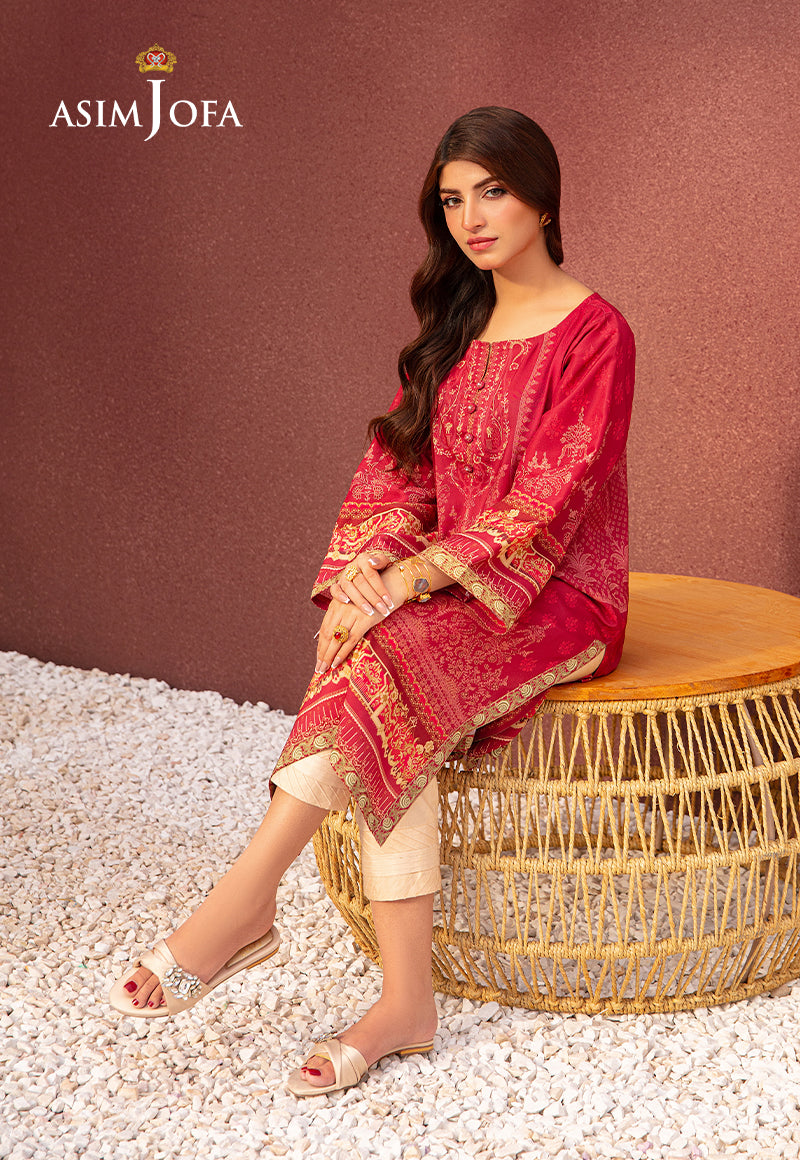 Asim Jofa Outfit Of The Day Ajod-07 Printed Lawn Silk 1 Pc