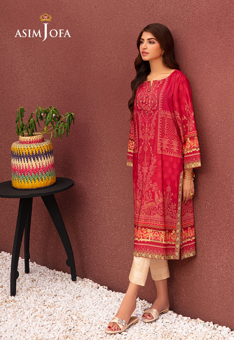 Asim Jofa Outfit Of The Day Ajod-07 Printed Lawn Silk 1 Pc
