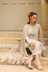 Sahar Unstitched 3 Piece Emb Khaddar Winter Collection'2025-AW2-25-01-Opal White