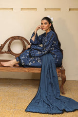 Sahar Unstitched 3 Piece Emb Khaddar Winter Collection'2025-AW2-25-05-Azure Ash