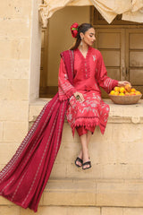 Sahar Unstitched 3 Piece Emb Khaddar Winter Collection'2025-AW2-25-07-Vermilion Glow
