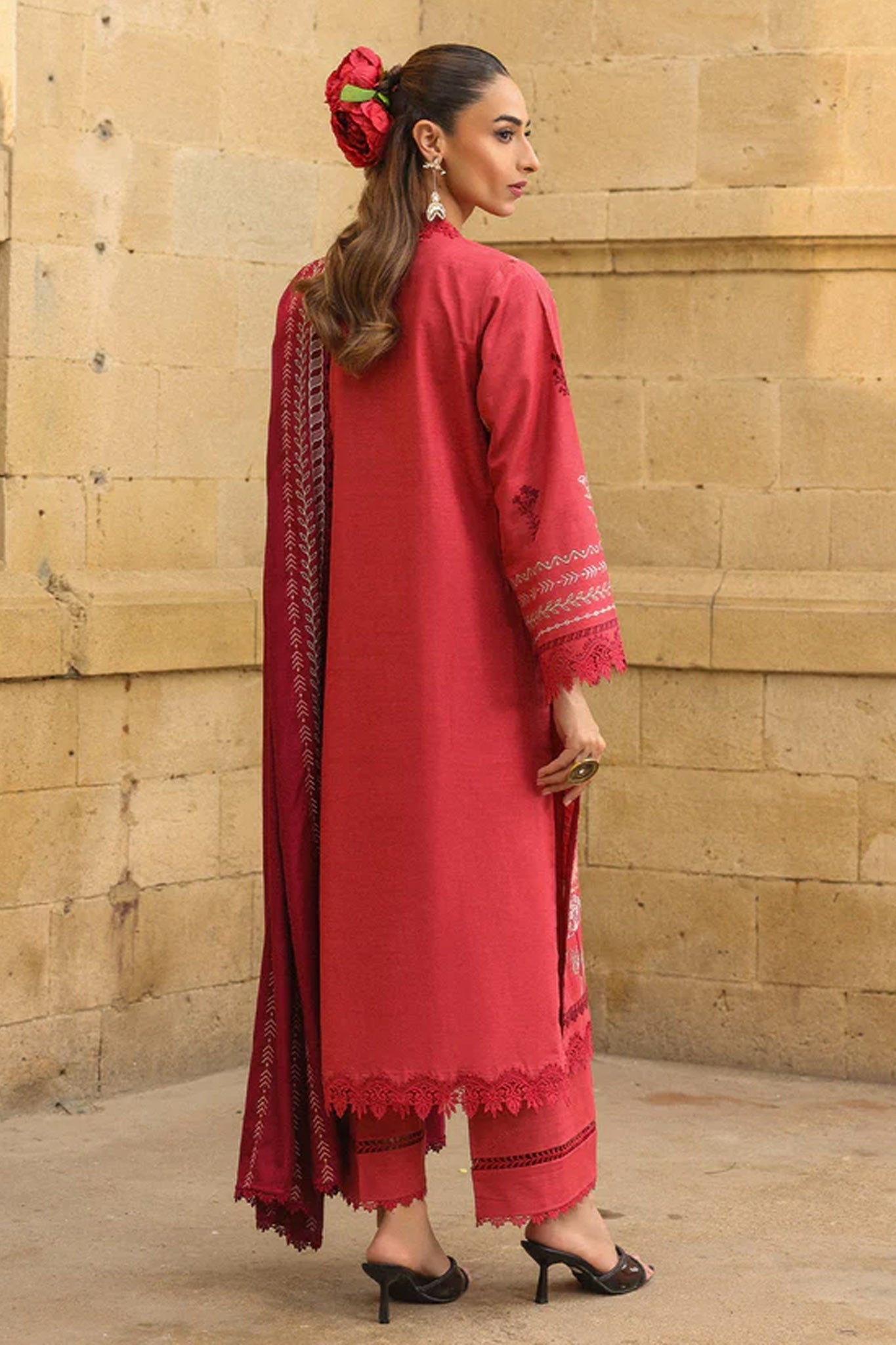 Sahar Unstitched 3 Piece Emb Khaddar Winter Collection'2025-AW2-25-07-Vermilion Glow